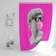 image 1 of Plaster statue,  David's head in pixel glasses (Shower Curtain)