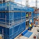 image 2 of Pegdev Fire Retardant Debris Netting 2m Width Heavy Duty Flame Resistant Scaffold Sheeting Trade Sites 27m