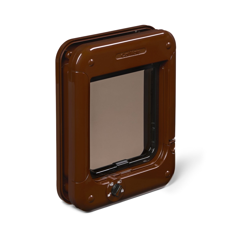 image 1 of Cat Mate Rotary 4-Way-Locking Cat Flap Brown (358) | Brown