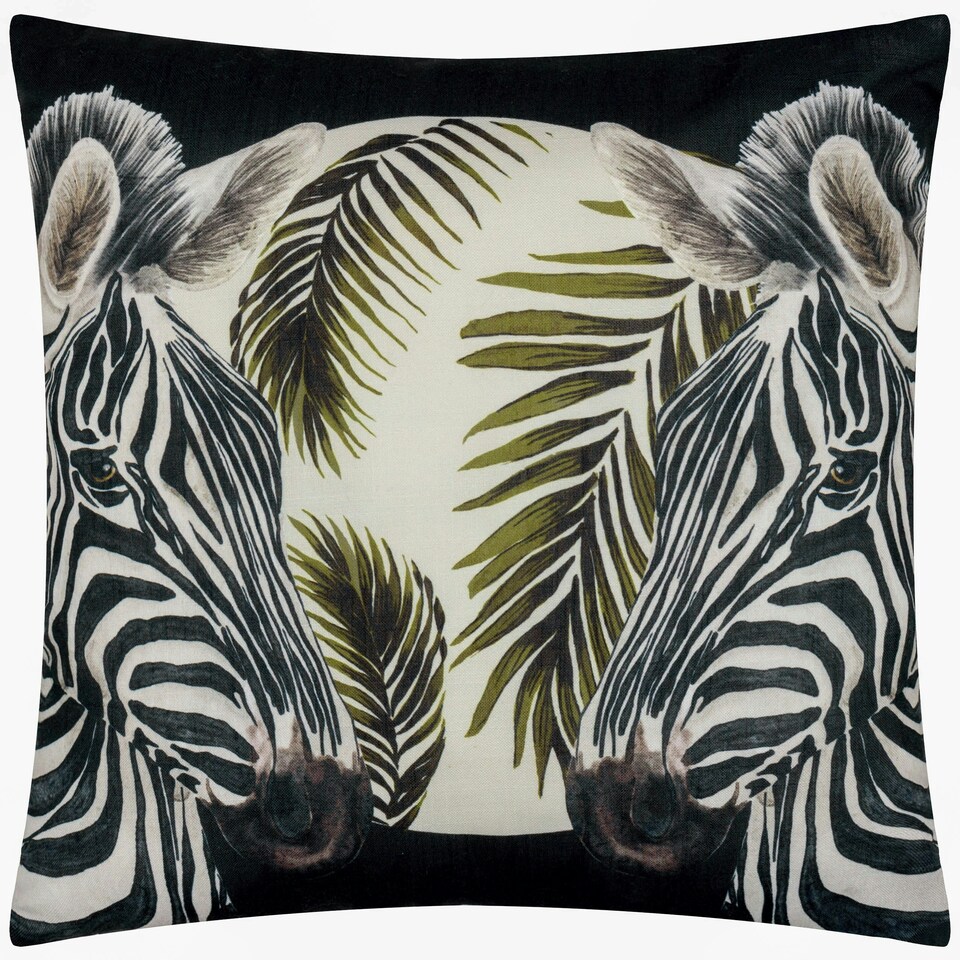 image 1 of Paoletti Leopardis Zebra Woven Multicolour Outdoor Cushion 50 x 50cm Multi