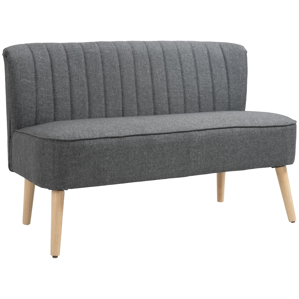 image 1 of HOMCOM Velvet-Feel Double Sofa w/ Wood Frame Foam Padding High Back