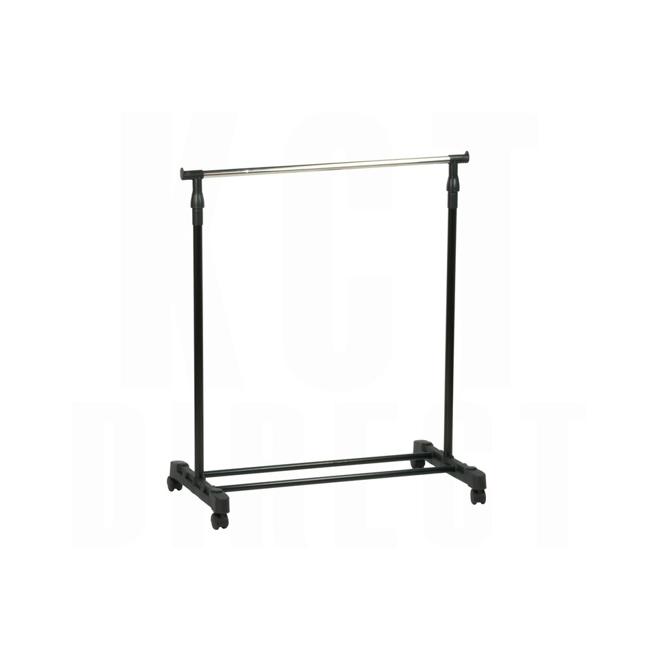 image 1 of KCT Adjustable Single Clothes Rack on Wheels Black | Silver | One Size