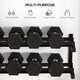 image 5 of SPORTNOW Wall-Mounted Dumbbell Rack, 2-Tier Weight Rack, Space-Saving Dumbbell Stand, Multi-Functional organiser for Kettlebells and Yoga Mats, for Home Gym, Black