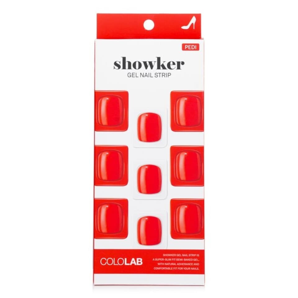 image 1 of Showker Gel Nail Strip # Cpf504 Real Red - 1pcs