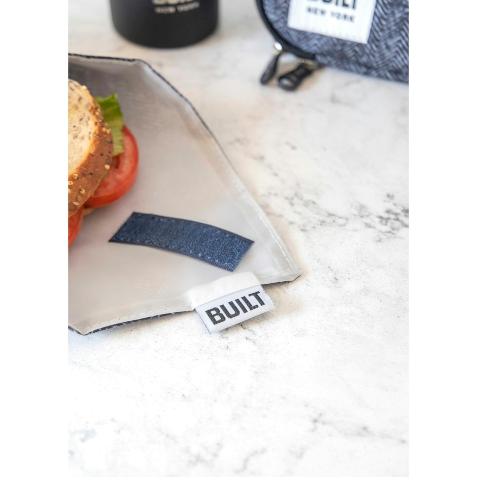 image 1 of Built Reusable Antimicrobial Sandwich Wrap White