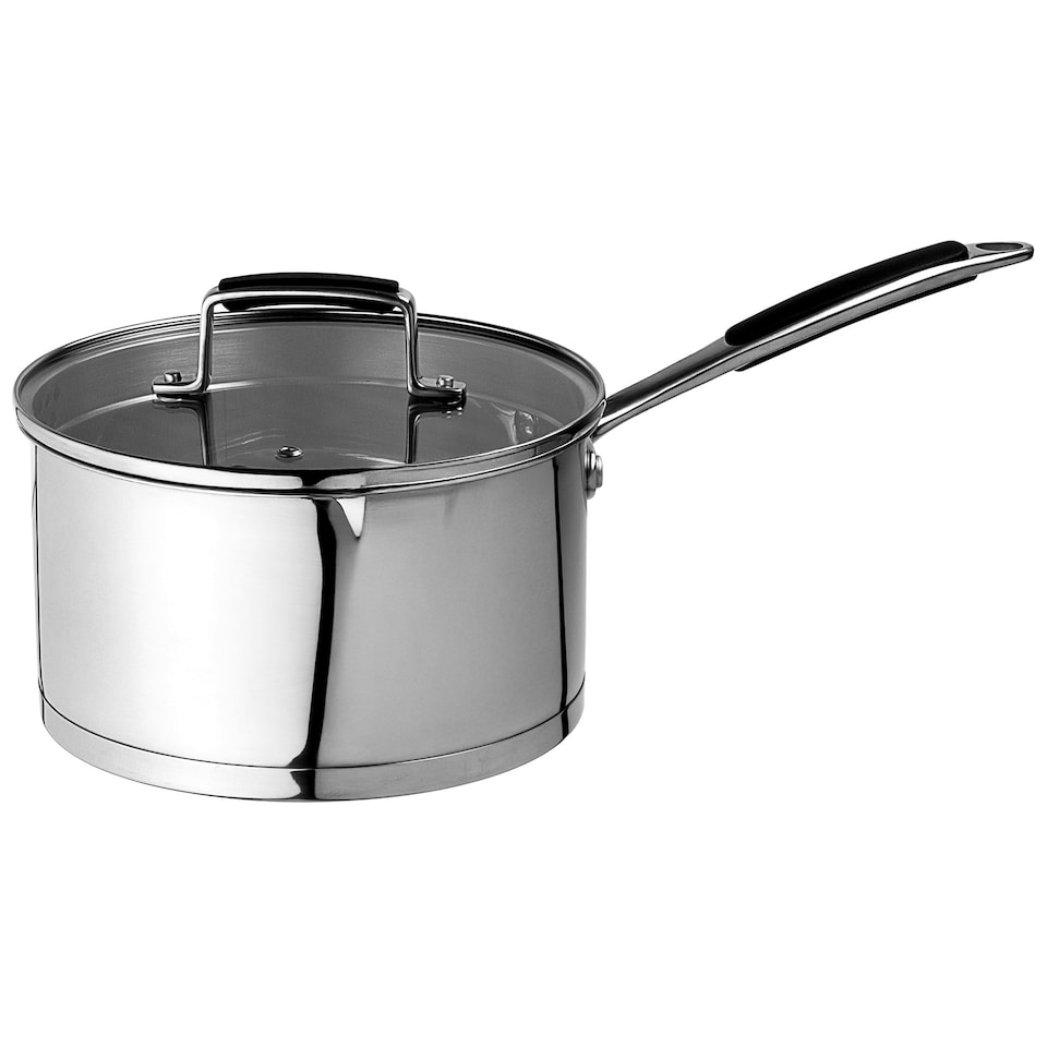 image 1 of ProChef 20cm Stainless Steel Saucepan with Glass Lid Induction & Oven Safe Silver