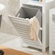 image 10 of SoBuy Bathroom Cabinet with Laundry Basket, White, 16.5x35.4x11.8 in, 12.8 kg - BZR67-W