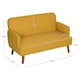 image 7 of HOMCOM 2 Seater Sofa with 21cm Thick Padding and Wood Legs, Yellow