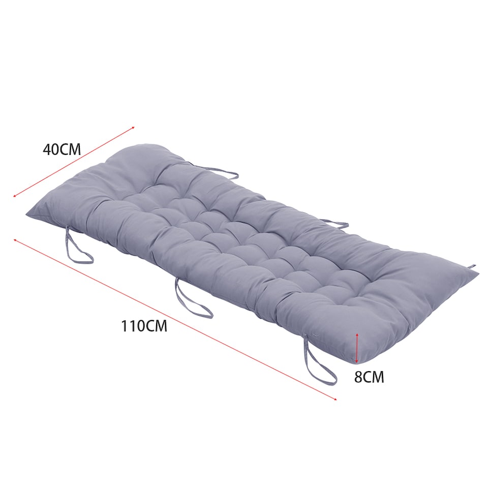 image 1 of Living and Home Thick Chaise Lounge Chair Cushion, Grey-110cm | Grey