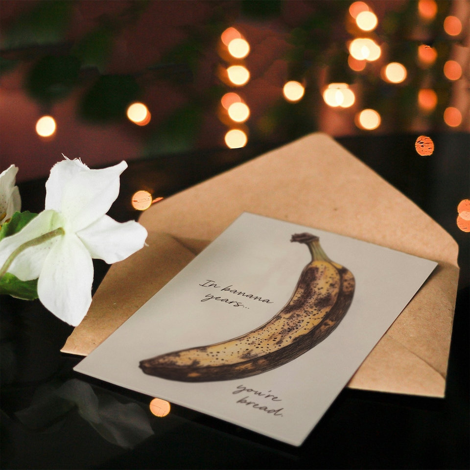 image 1 of In Banana Years You Are Bread Old Age Joke Funny Birthday Card