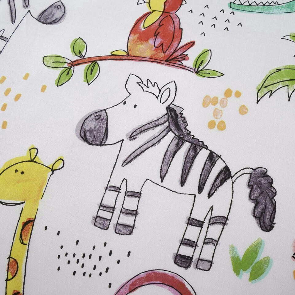 image 1 of Portfolio Home Jungle Fun Animals Reversible Soft Easy Care Bed Linen Duvet Cover Quilt Bedding Set With Pillow Case Multi | Toddler