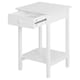 image 6 of HOMCOM Wooden Bedside Table Cabinet W/ Drawer Shelf Storage End Side White White