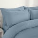 image 3 of OHS Soft Microfibre Plain Duvet Cover and Pillowcase Set, King - Blue