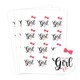 image 1 of Team Girl Gender Reveal Round Stickers 60mm - Sheet of 12