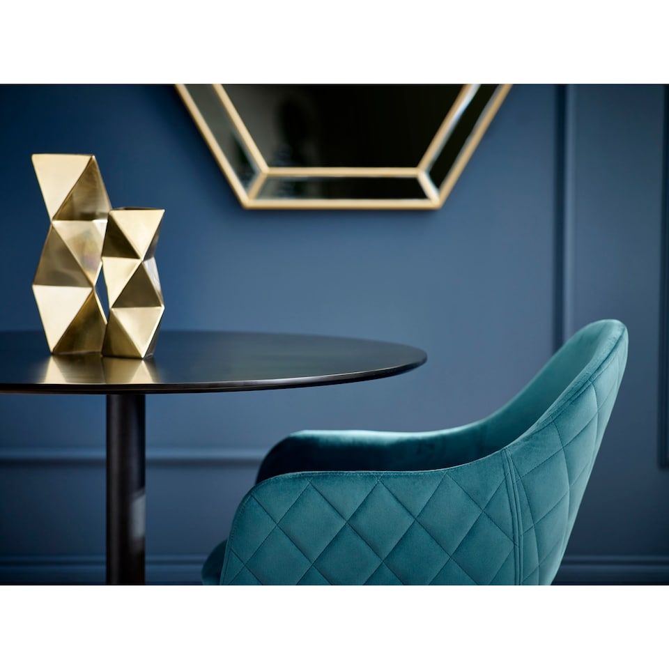 image 1 of Valencia Premium Teal Velvet Dining Chairs - Set of 2