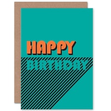 Bold Retro Typography Birthday Card