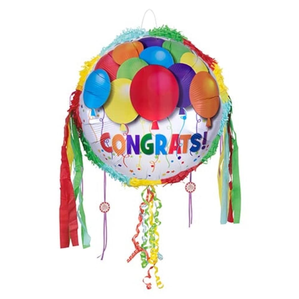 Balloons Congrats Pull String Pinata