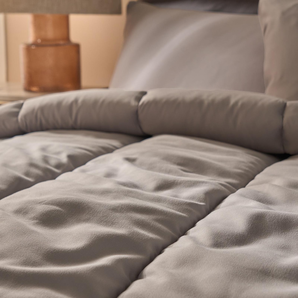image 1 of OHS Plain 10.5 TOG Coverless Duvet with Pillowcase Bedding Set