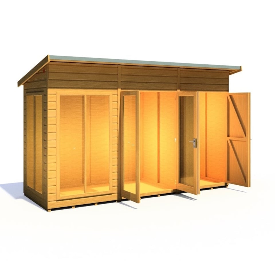 image 1 of Lela 12x4 Summerhouse including Storage - L162.1 x W371.4 x H229.9 cm Brown