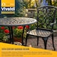 image 2 of Homeology VIVALDI 3-Piece Cast Aluminium Garden Bistro Set- Rust-Proof Round Table with Parasol Hole & 2 Generously Sized Armchairs- Exquisite Baroque Design for Patio, Balcony & Conservatory (Black)