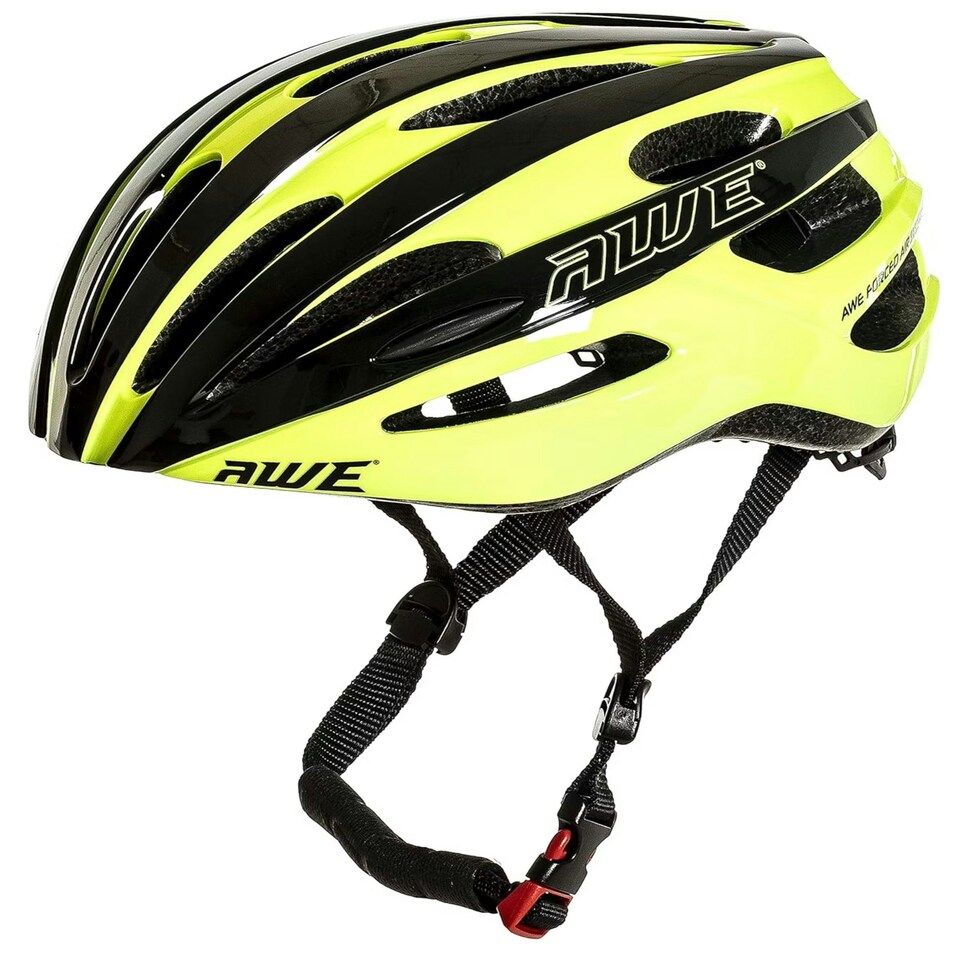 image 1 of AWE AweSprint In Mould Adult Bike Helmet Black/Neon 55-58cm Crash Guarantee* Yellow | M