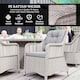 image 4 of Outsunny 6 Seater Rattan Dining Set, Luxury Round PE Rattan Garden Furniture Set with Cushions, Aluminium Outdoor Dining Table and Chairs with 6 Armchairs, Rectangle Glass Top Table, Grey