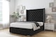 image 2 of Sloomy Arundel Black Plush Bed Frame With Mattress With 50"  Upholstered Wingback Headboard 2'6 Small Single