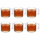 image 1 of 250ml Mugs Modern Clear Glass Tea Coffee Cups Hot Drinks Latte Glasses Set of 6