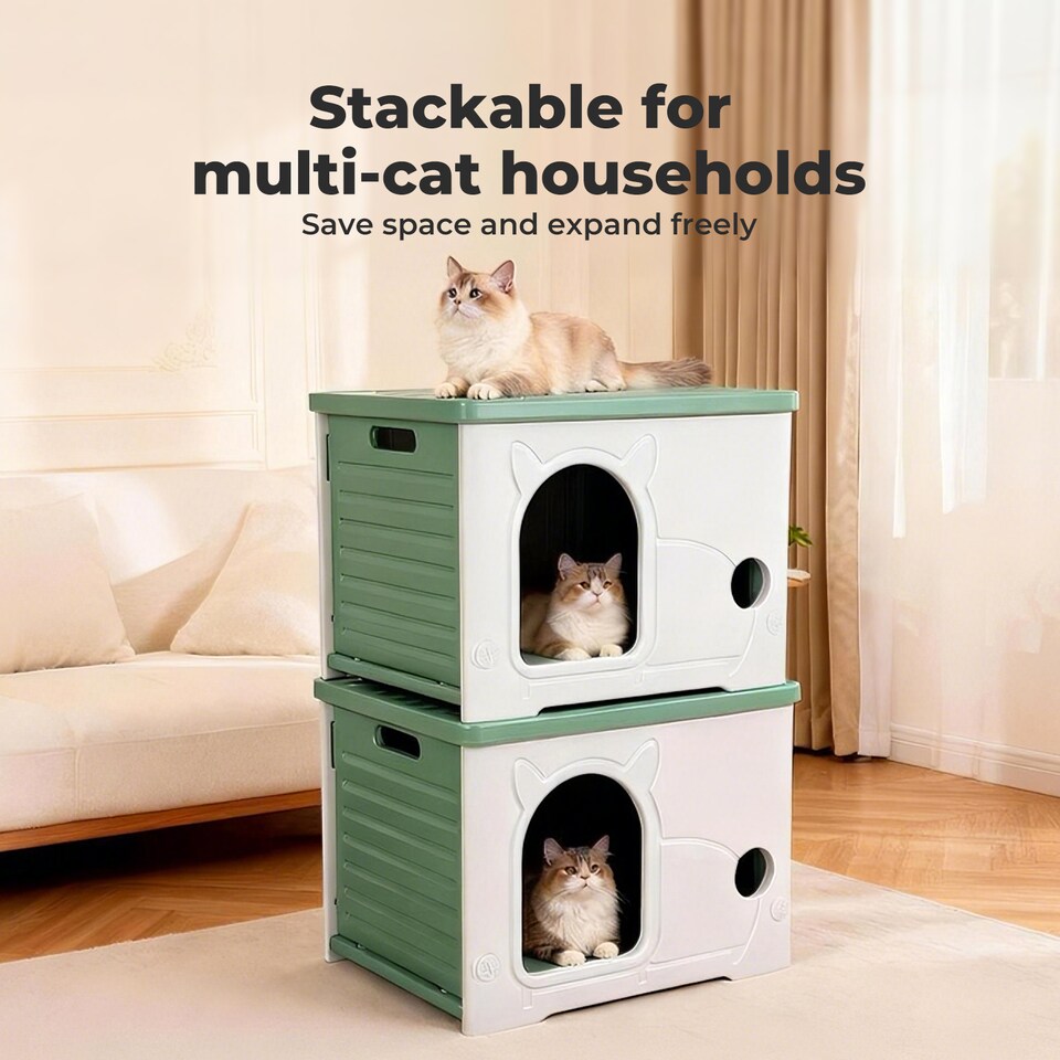 image 1 of Skylos Dog Kennel Plastic Puppy Shelter Pet House Weatherproof Outdoor Indoor