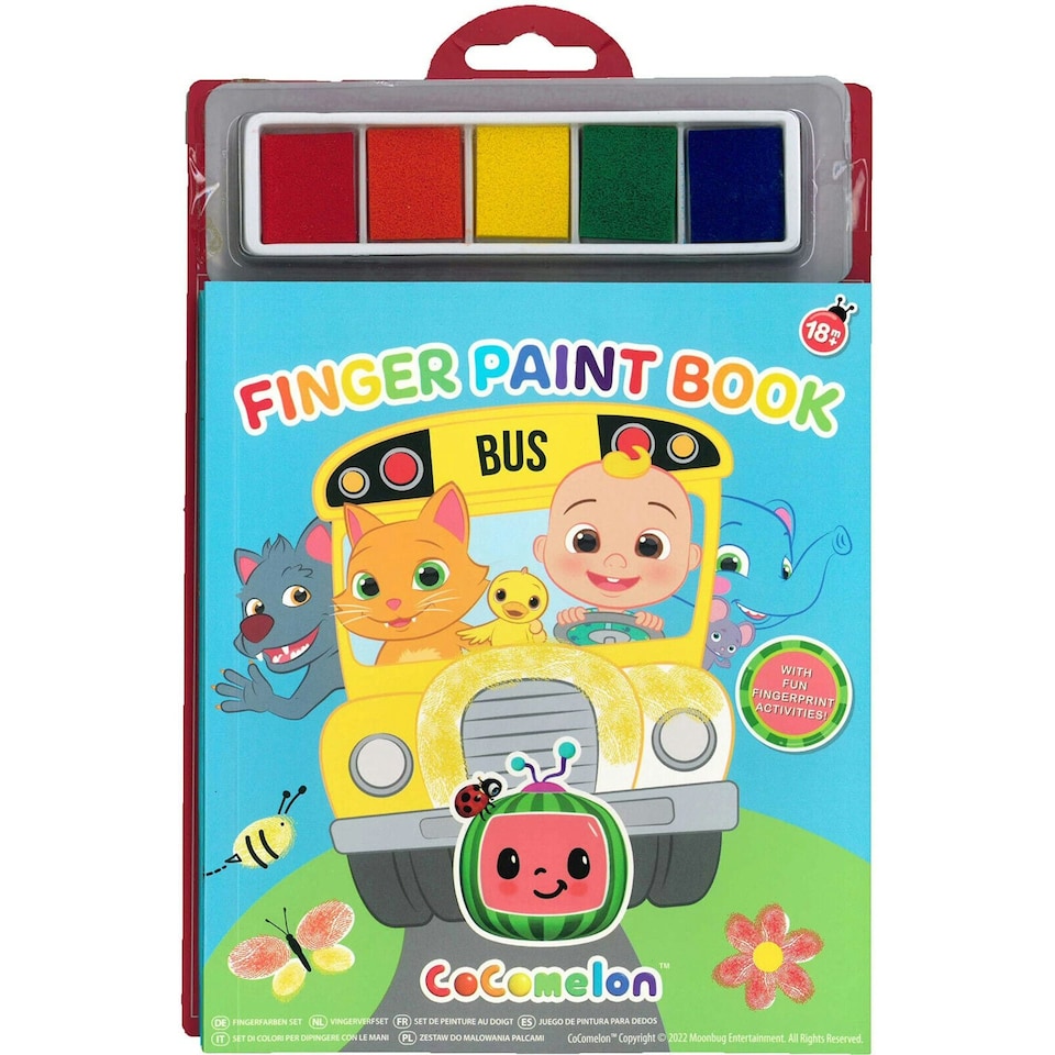 image 1 of CoComelon Finger Paint Book Set Activity Pad Childrens Learning Arts Crafts