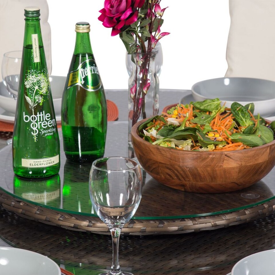 image 1 of Savannah Round 8 Seater Rattan Patio Dining Set | Brown | Brown