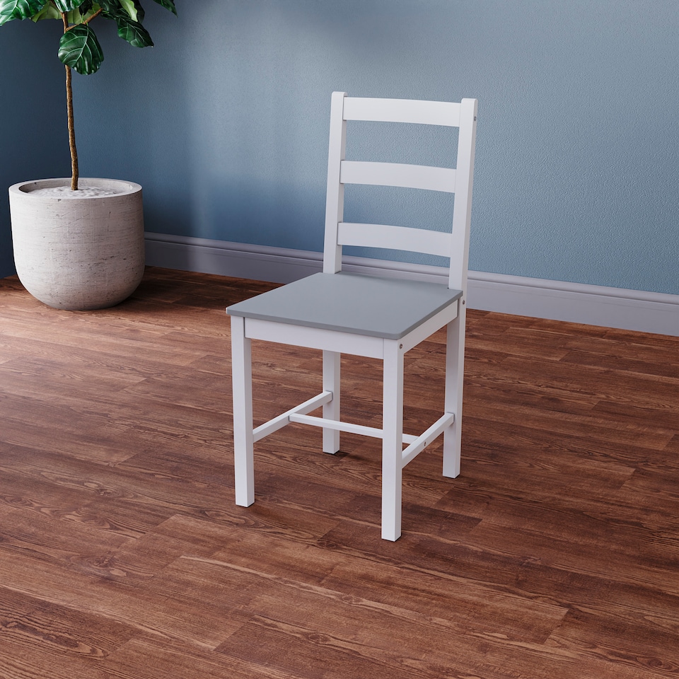 image 1 of Vida Designs Yorkshire 2 Seater Dining Set 3 Piece Table & Chairs, White & Grey