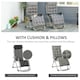 image 3 of Outsunny 2 PCS Reclining Zero Gravity Chair Folding Lounger Cushion Dark Grey