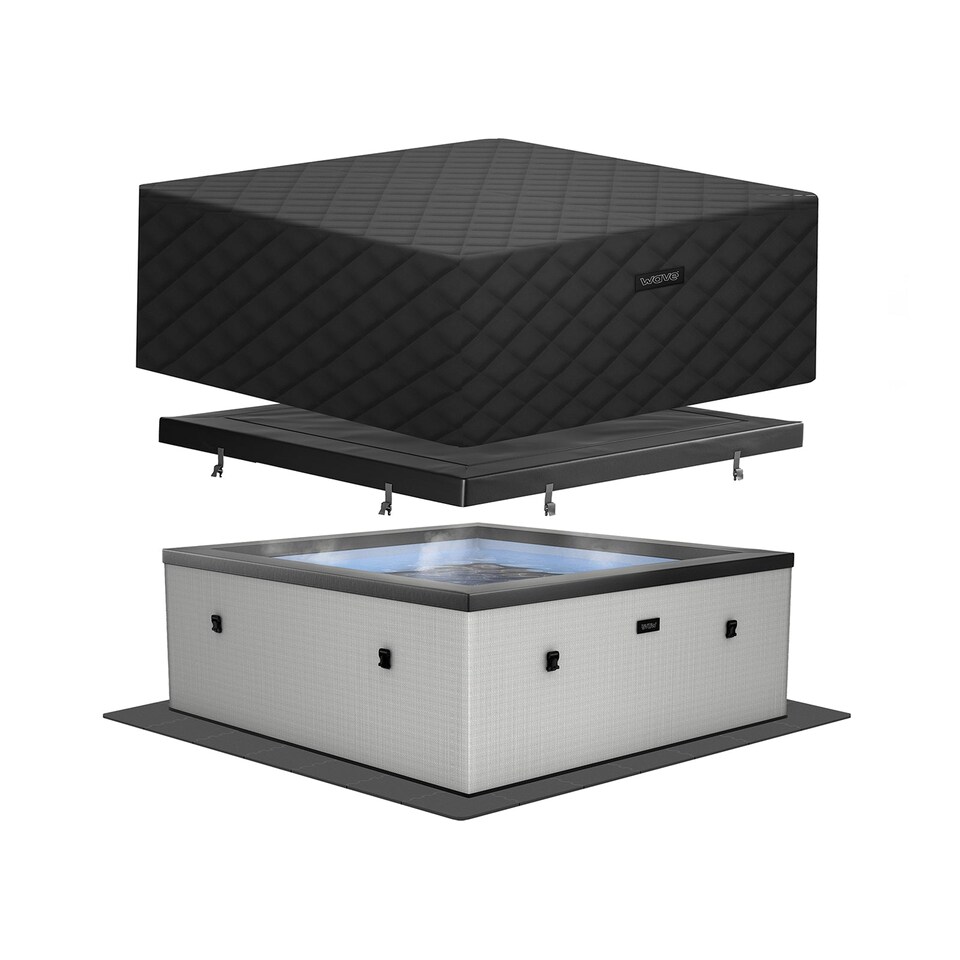 image 1 of Wave Garda 4 Person Eco Foam Hot Tub, EnergySave Bundle, Graphite Grey