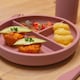 image 7 of Tiny Dining Silicone Suction Plate, Fork & Spoon Set - Dusty Rose - Silicone Baby Feeding Set for Babies, Toddlers & Kids
