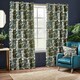 image 1 of Wylder Woodlands Floral Jacquard Green Eyelet Curtains (W)117cm x (D)137cm | Multi