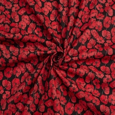 Red Printed Polycotton Fabric for Dressmaking, 112.5cm / 44" Wide - per metre