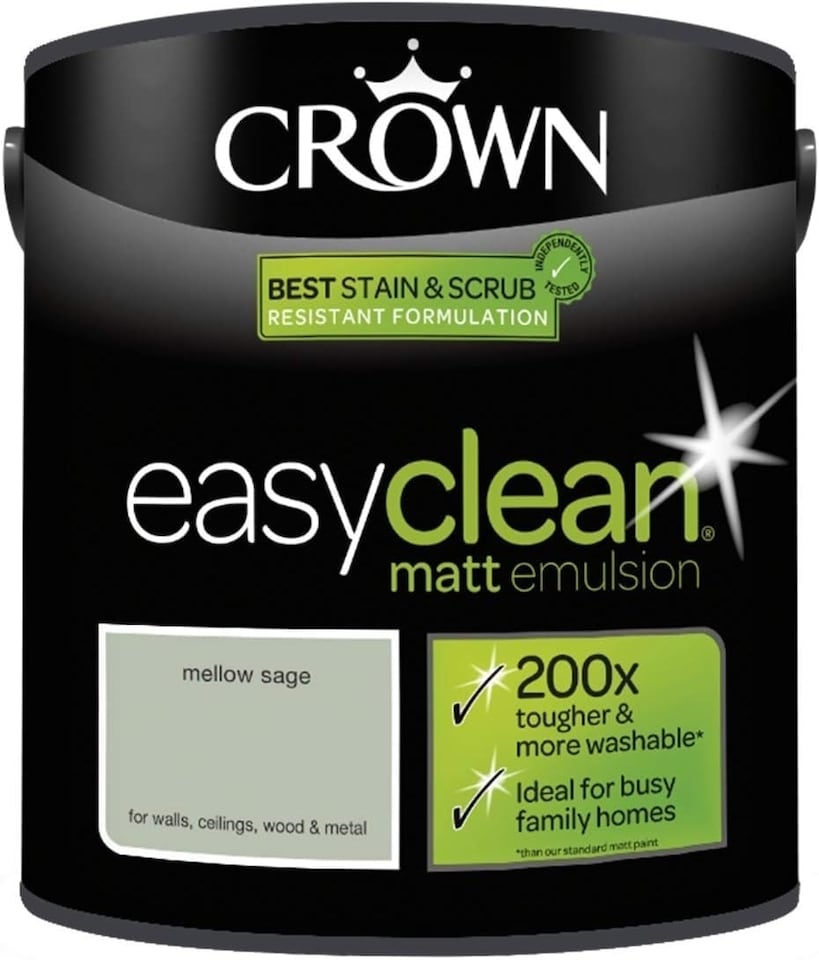 image 1 of Crown Easyclean Matt Emulsion 2.5L Mellow Sage