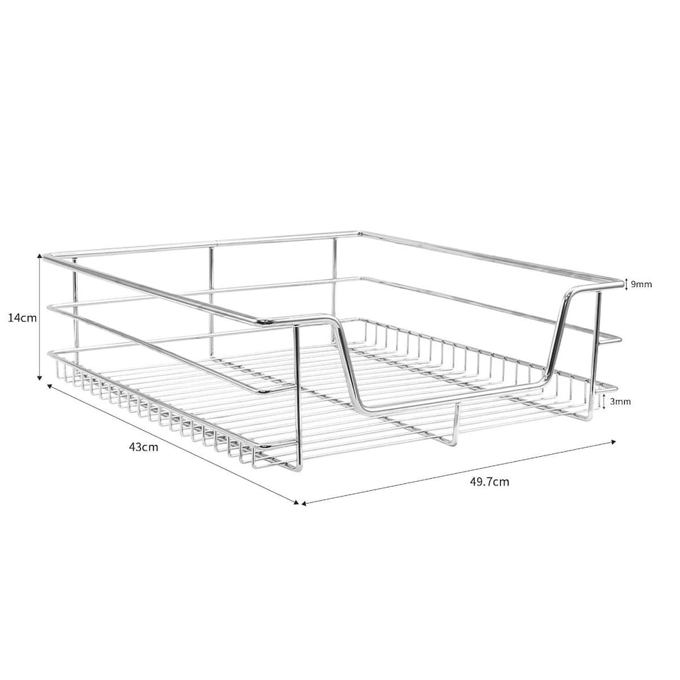 image 1 of 6 x KuKoo Kitchen Pull Out Storage Baskets – 600mm Wide Cabinet Silver