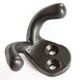 image 2 of Hammer & Tongs Double Coat Hook - W50mm x H35mm - Black | Black | Black | One Size