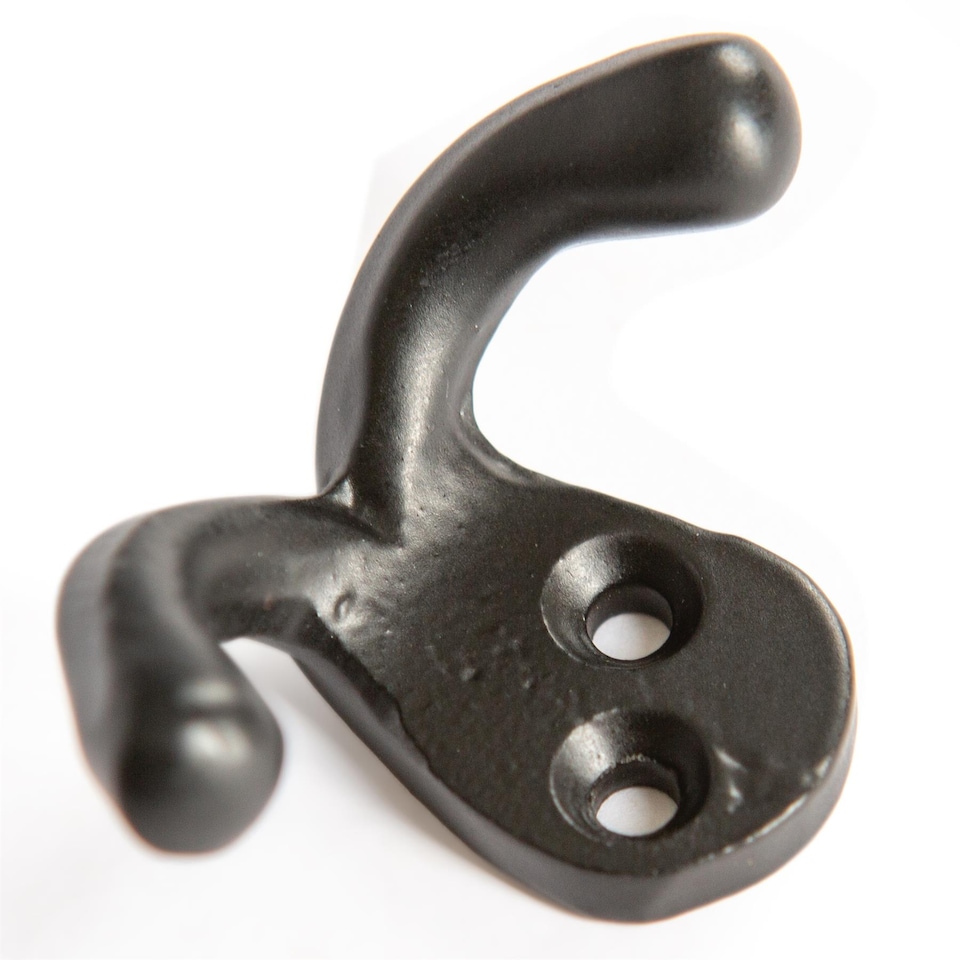 image 1 of Hammer & Tongs Double Coat Hook - W50mm x H35mm - Black | Black | Black | One Size