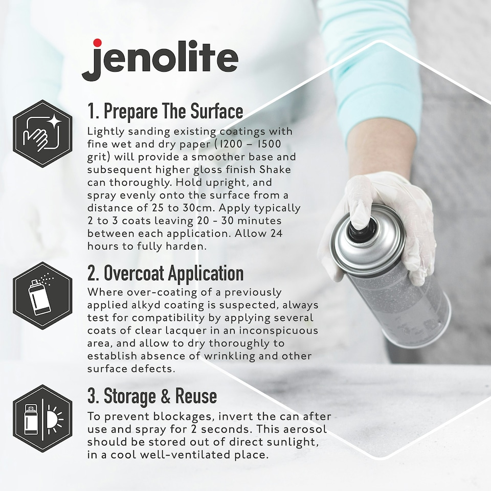 image 1 of Jenolite Clear Lacquer Spray - Satin - 500ml