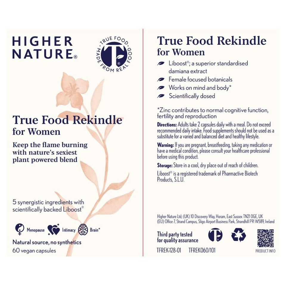 image 1 of Higher Nature True Food Rekindle for Women Capsules 60