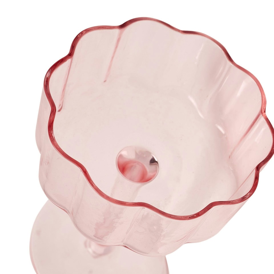image 1 of Set Of 2 Hestia Bright Pink Scalloped Martini Glass