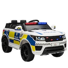HOMCOM 12V Kid Electric Ride On Police Car w/ Remote Siren Bluetooth 3-6 Years