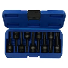9pc Impacted Male Deep Spline Triple Square Socket Set 1/2" Drive M5 - M18
