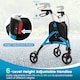 image 4 of COSTWAY Lightweight Walker for Seniors Foldable Rollator Walker-Blue