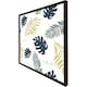 image 3 of Gold glitter & navy leaves (Picutre Frame) White | L
