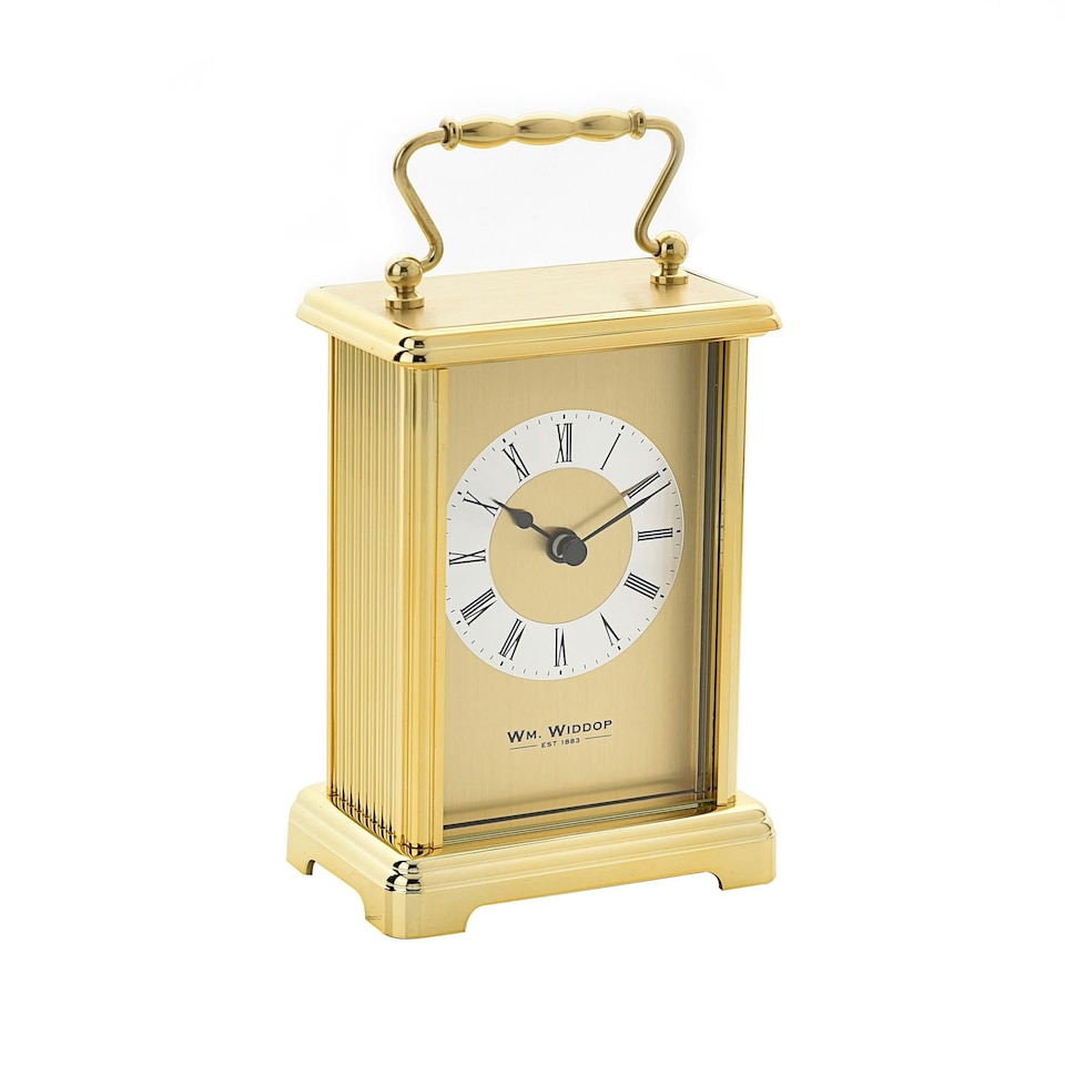 image 1 of Wm.Widdop Carriage Clock - 2 tone gilt dial Gold