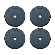 HXGN 4 x 2.5 kg Standard 1" Vinyl-Coated Weight Plates (Set) | Multi | BLACK | 9483